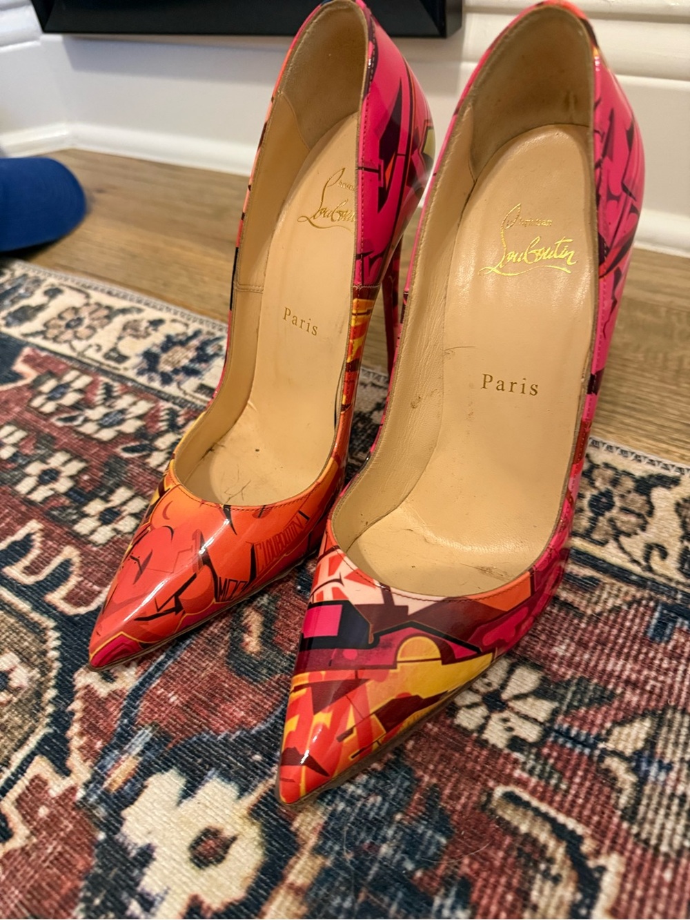 Christian Louboutin Women's Multicolor Patent Leather Pointed-Toe Pumps